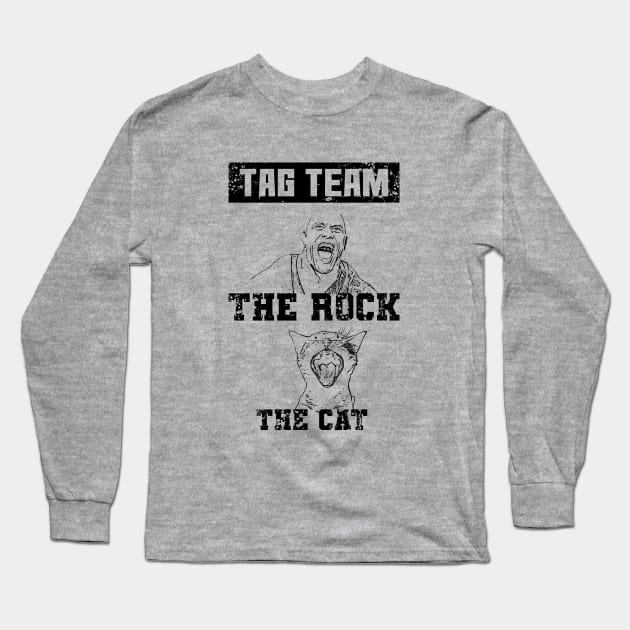 The rock and the cat Long Sleeve T-Shirt by Nana On Here